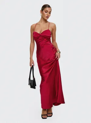 Kristelle Maxi Dress Red Clean Stitch