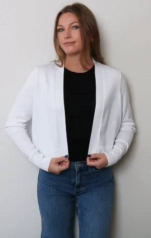 Airflow Channel Weave Modern Comfort Open Front Crop Cardi