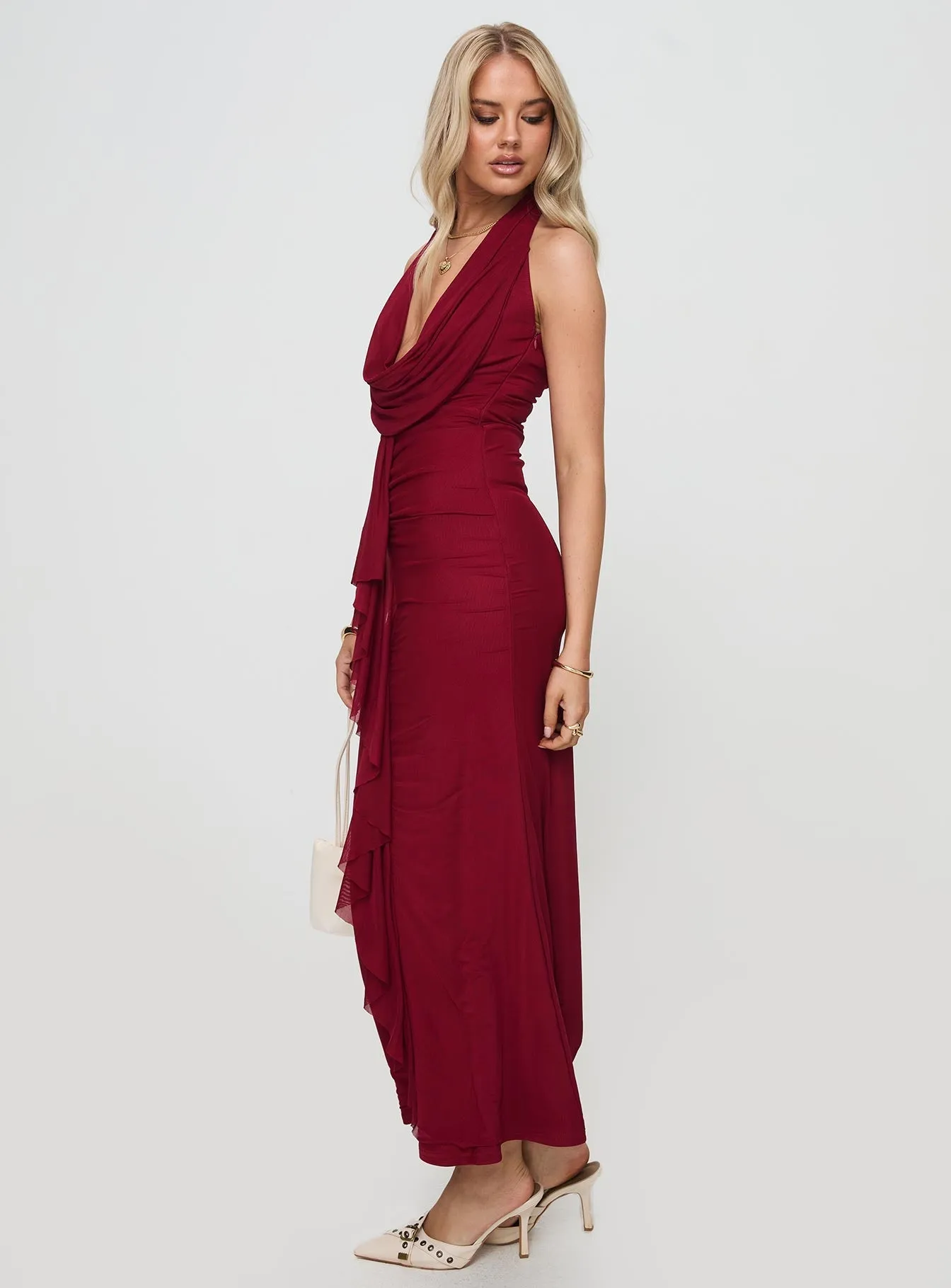 Corzetti Maxi Dress Burgundy Comfort Mode Playful Twist