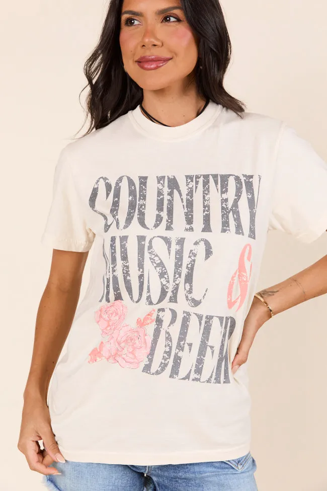 Light Layer Country Music & Beer Ivory Graphic Tee