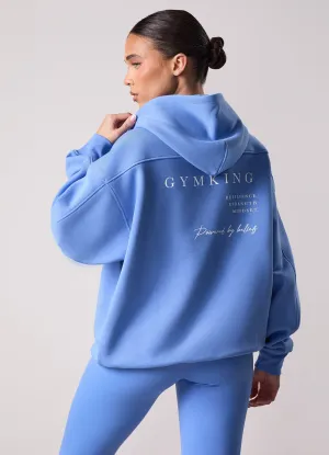 product formal casual balance Gym King Define Oversized Hood - Iris Blue