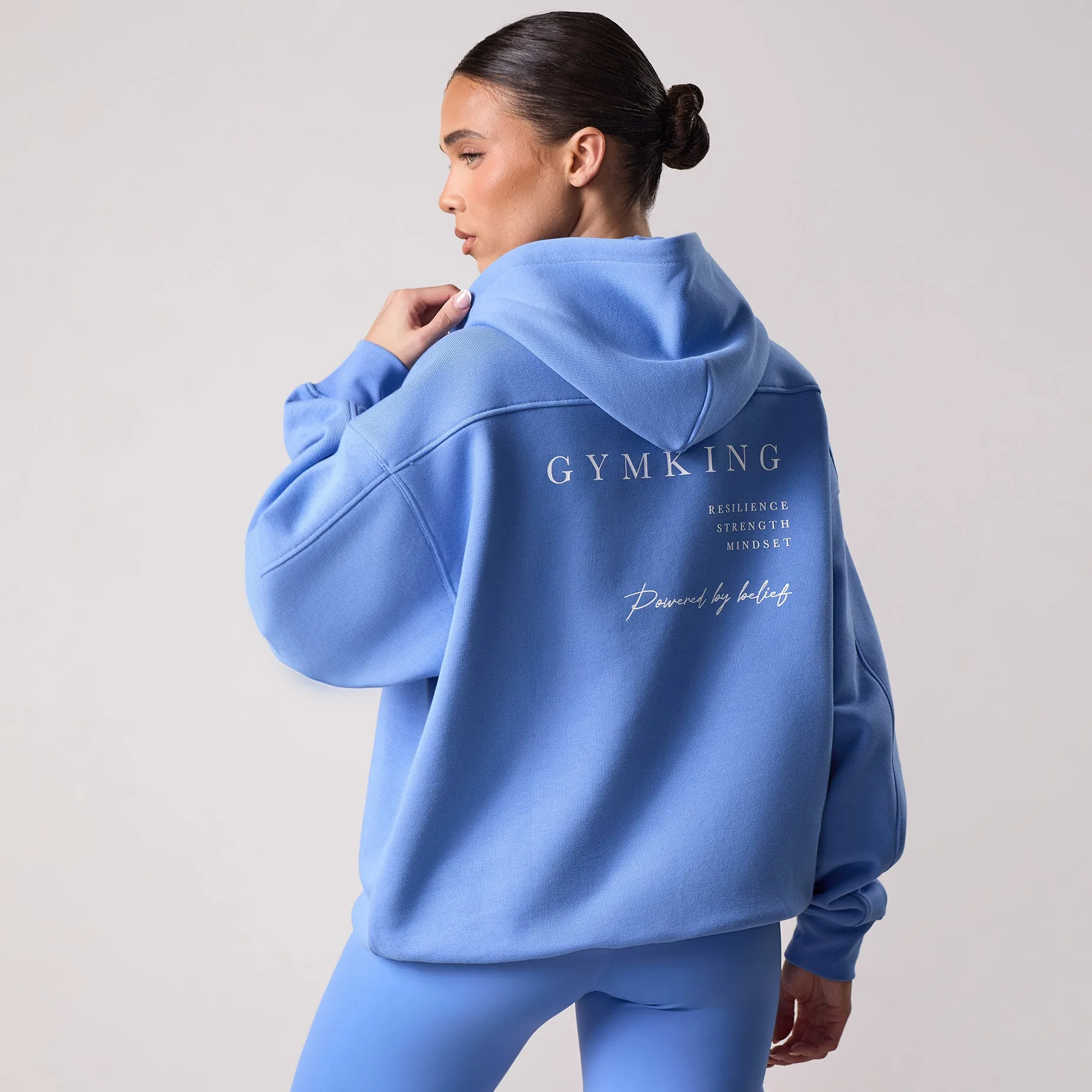 bead accents keychain accents Gym King Define Oversized Hood - Iris Blue