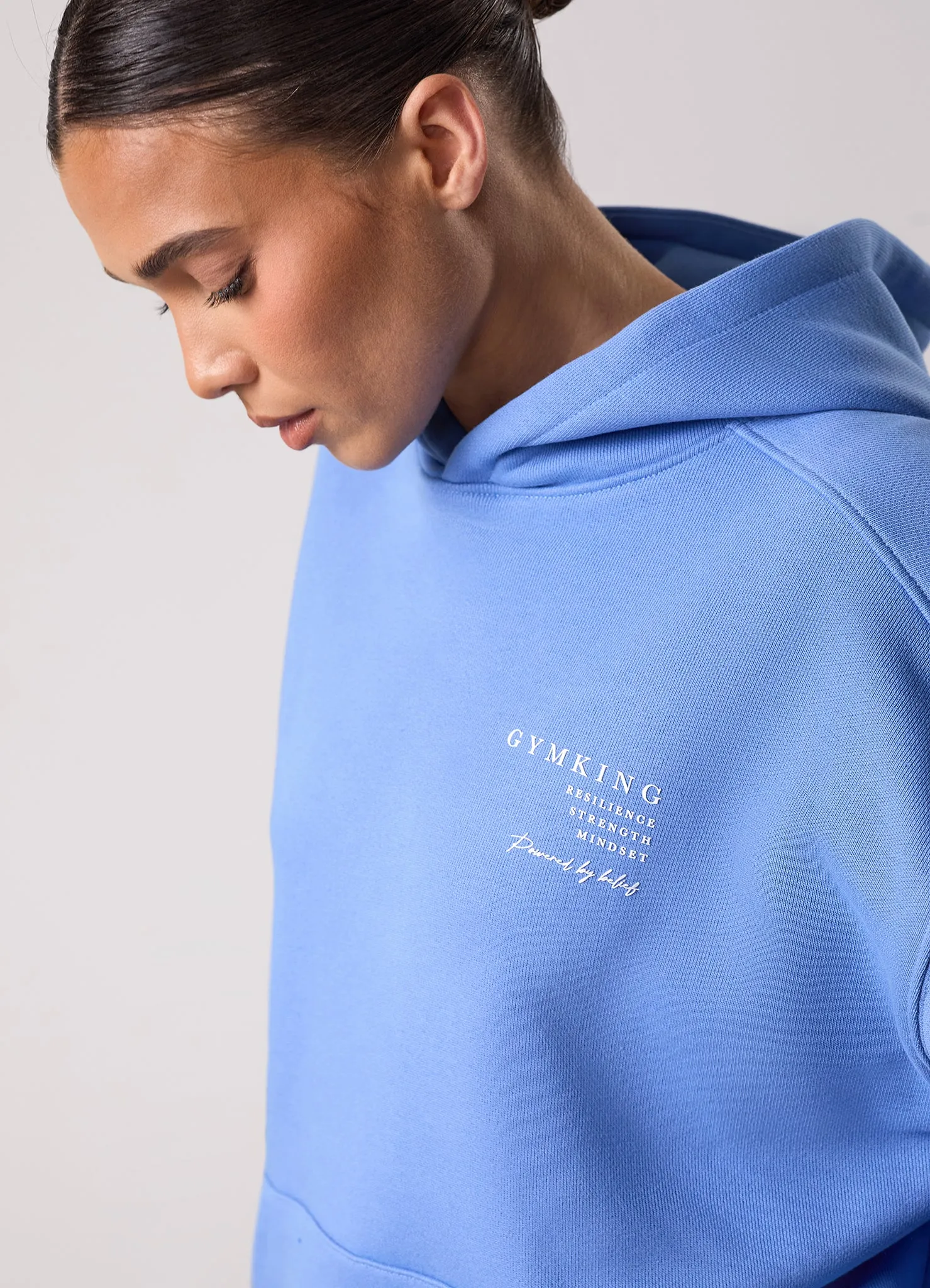 Cold Weather Protection Gym King Define Oversized Hood - Iris Blue