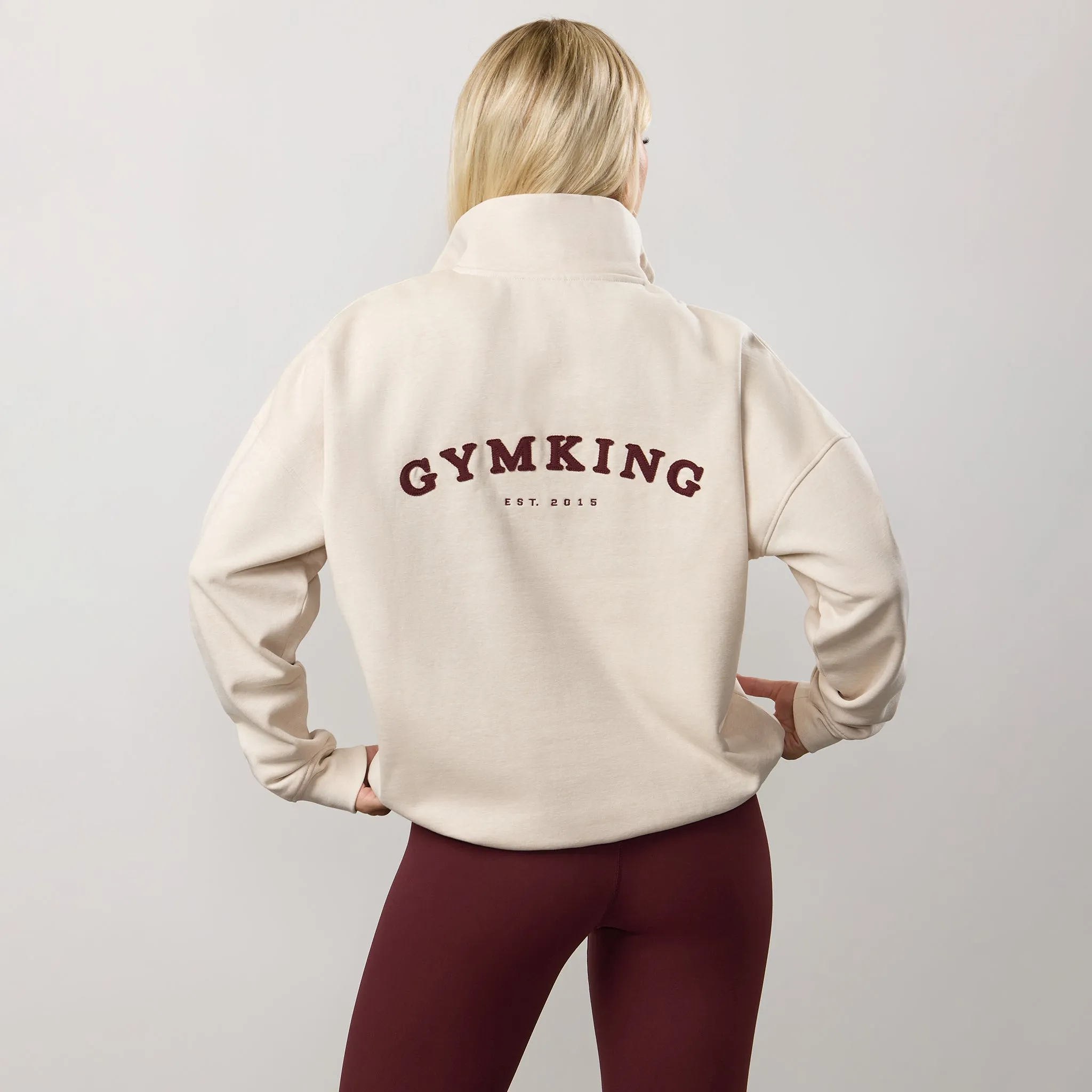 Ombre Lounge Comfort Gym King Compose Fleece 1/4 Zip Funnel - Butterscotch Marl