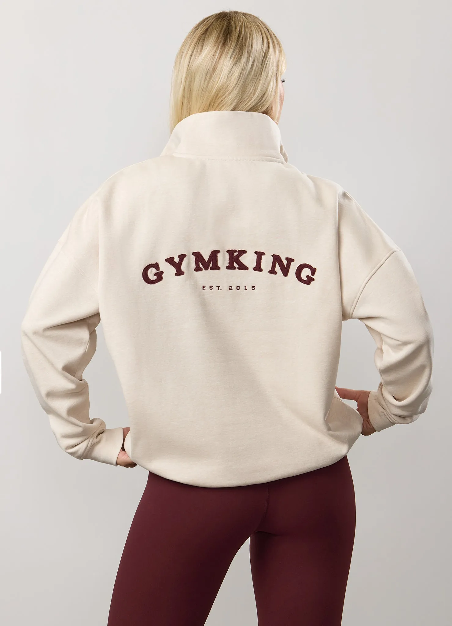 Gym King Compose Fleece 1/4 Zip Funnel - Butterscotch Marl Gym Wear