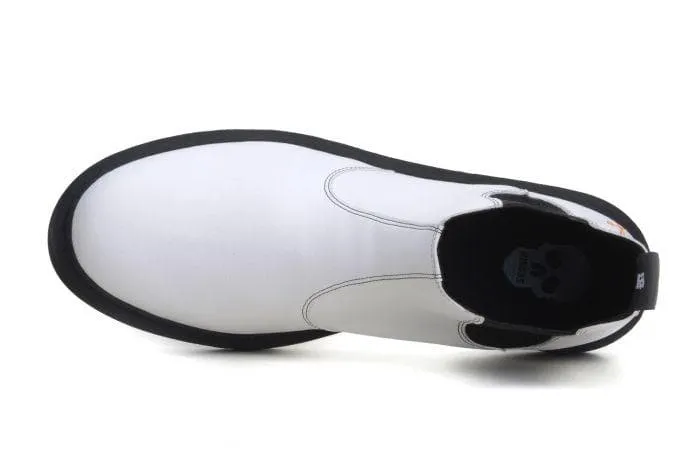 'Brick Lane' Vegan Chelsea Boot by King55 - White Abrasion Resistant Lace Stable Support Mountain Hike