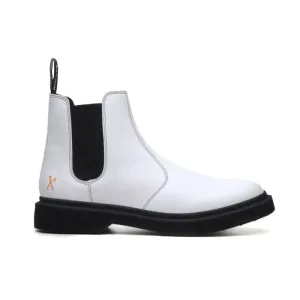 'Brick Lane' Vegan Chelsea Boot by King55 - White Anti Odor All Day Worker