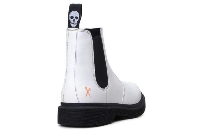 Rugged Look Noise free 'Brick Lane' Vegan Chelsea Boot by King55 - White