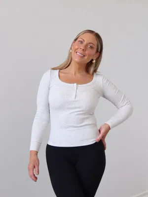 Flexible Shoulder Seams Prudence Top - Grey