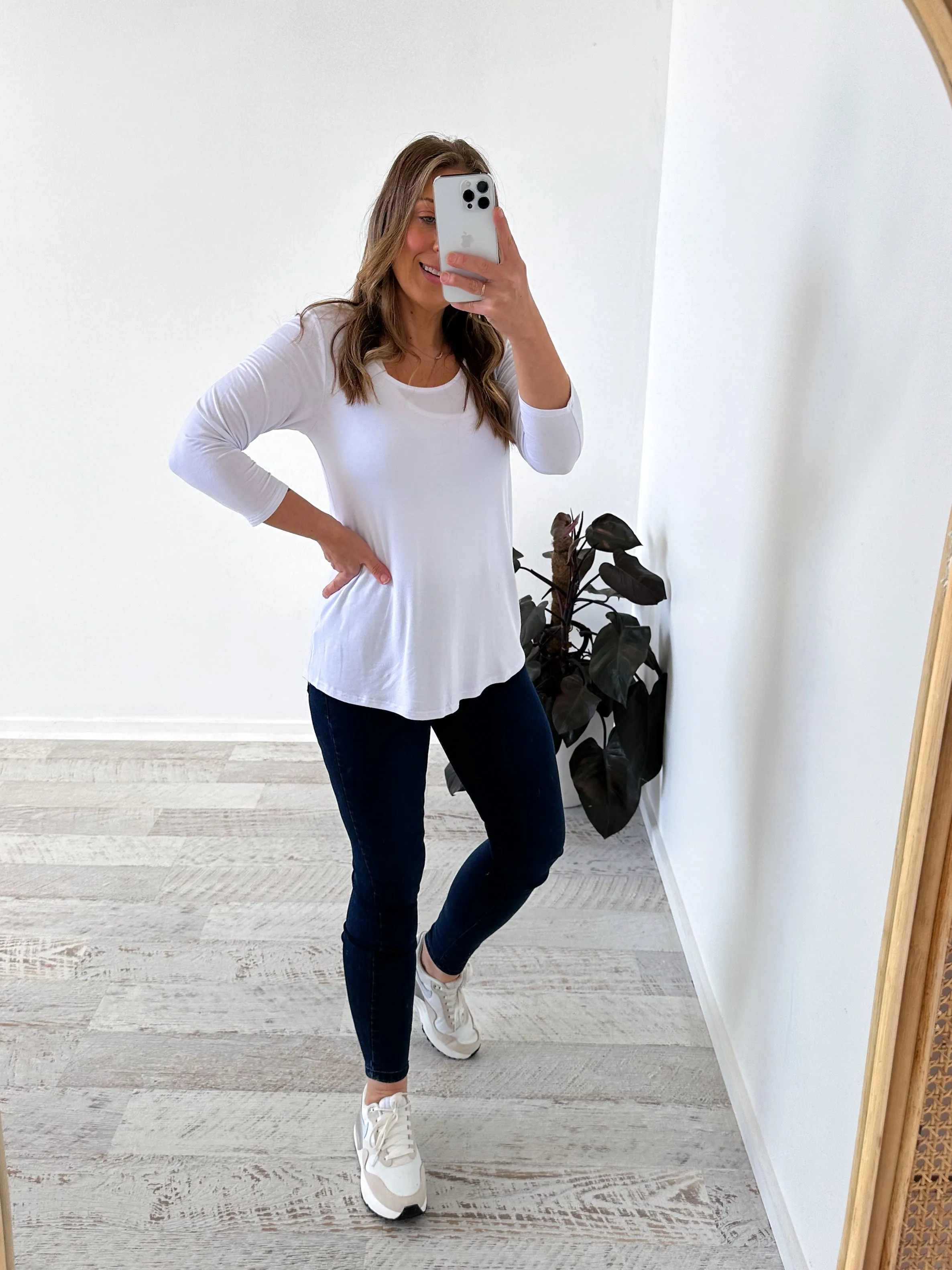 Versatile and Stylish Lynette Long Sleeve Top - White