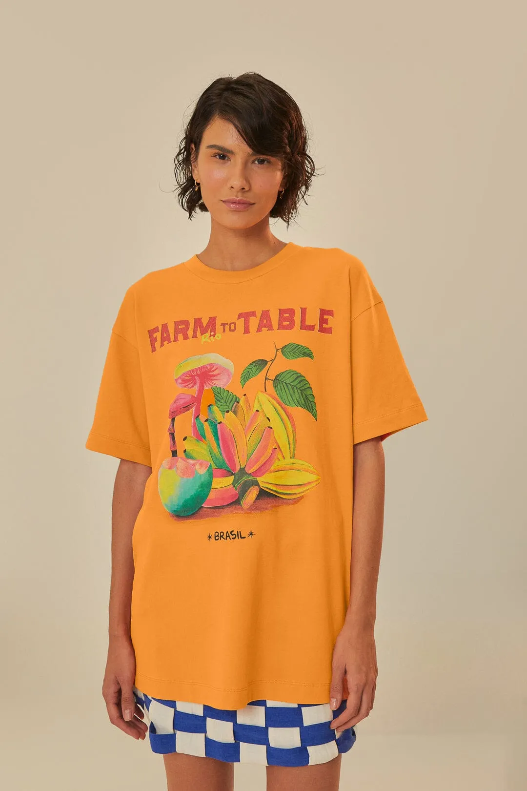 Comfy Pieces Orange Farm Rio To Table Organic Cotton T-Shirt