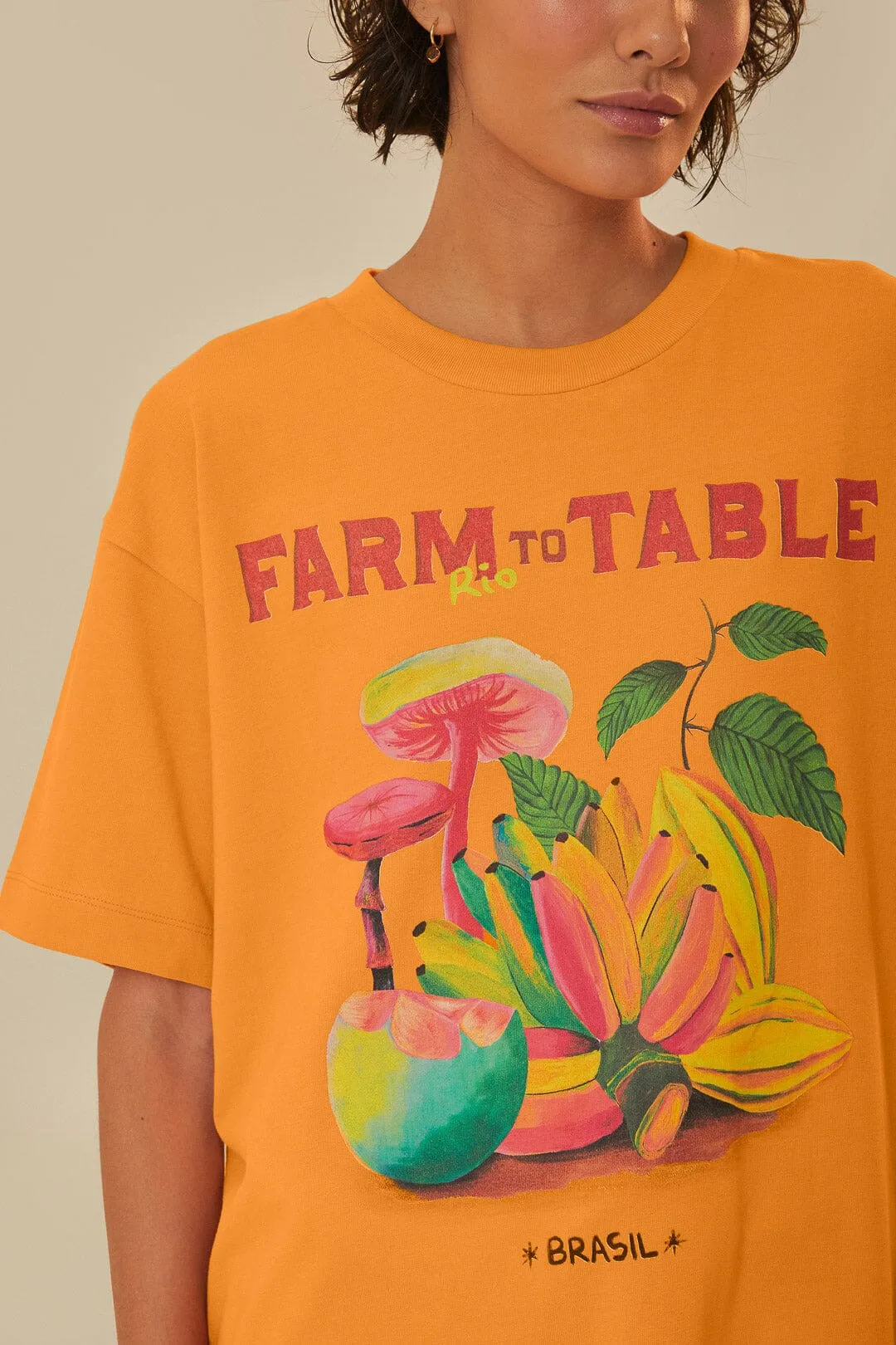 SoftTouchFinish Orange Farm Rio To Table Organic Cotton T-Shirt