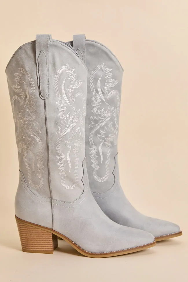 Crosley Light Blue Western Boots Snow Storm
