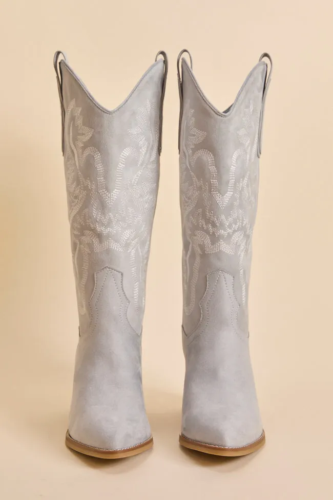 Crosley Light Blue Western Boots Coastal Soft