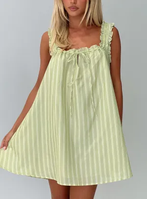 Swing Mini Dress Green Stripe Relaxed-fit maxi dress Chic Energy