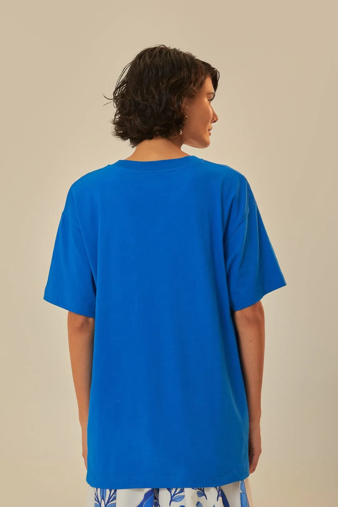 Modern Fit SoftenedNeckline Blue Farm Rio Organic Cotton Relaxed T-Shirt