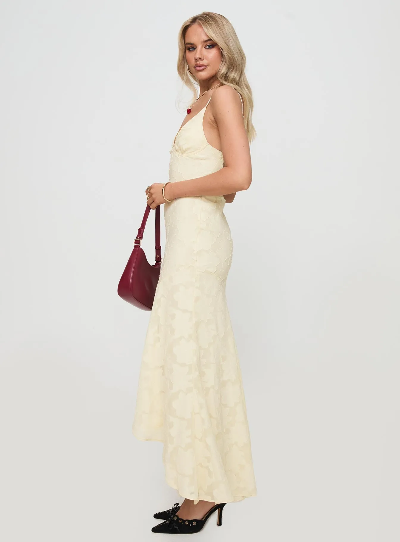 Floating Shape Cyrene Maxi Dress Lemon