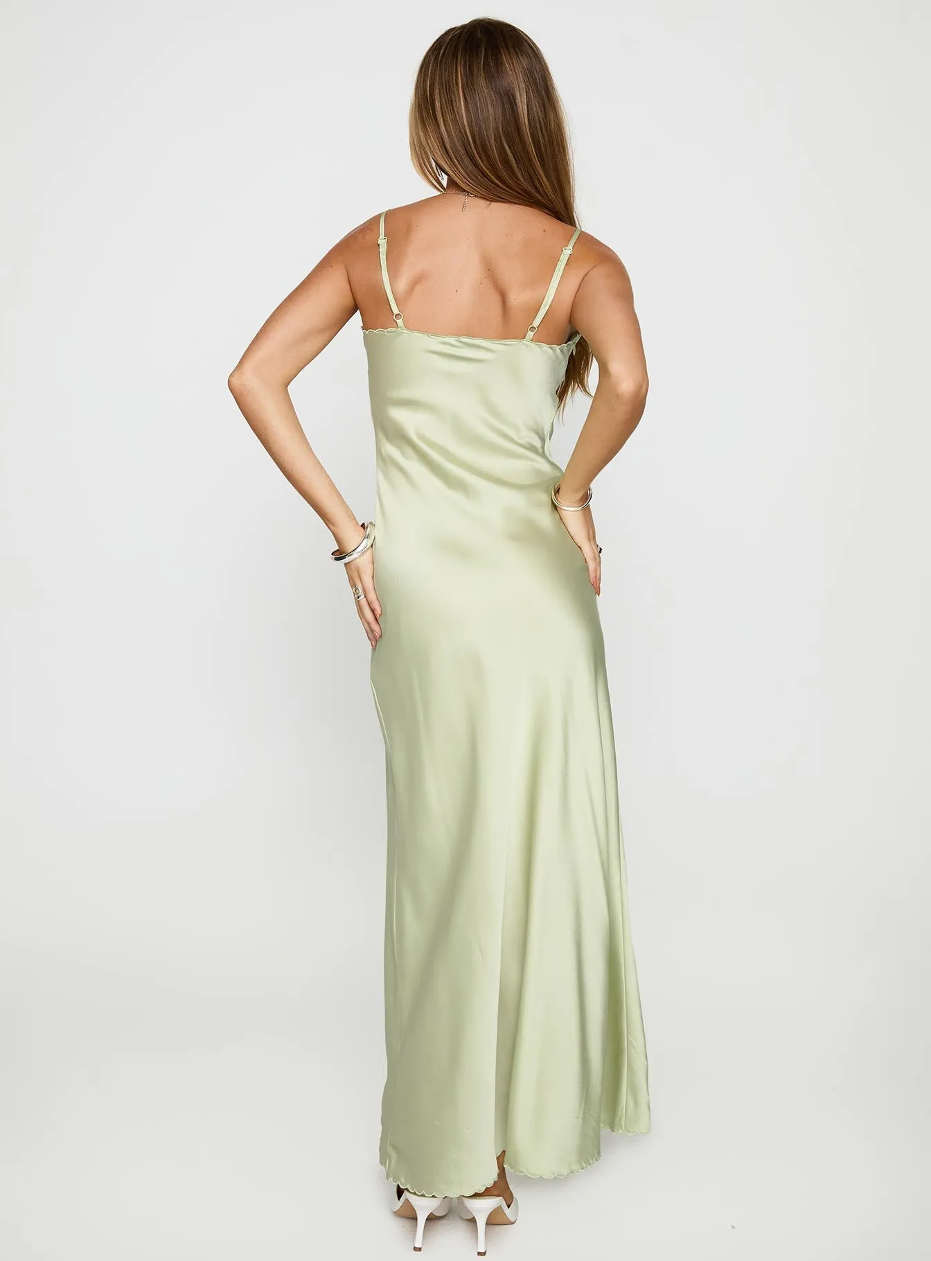 Cyrielle Embroidered Maxi Dress Sage Unlined Look Trend Focused