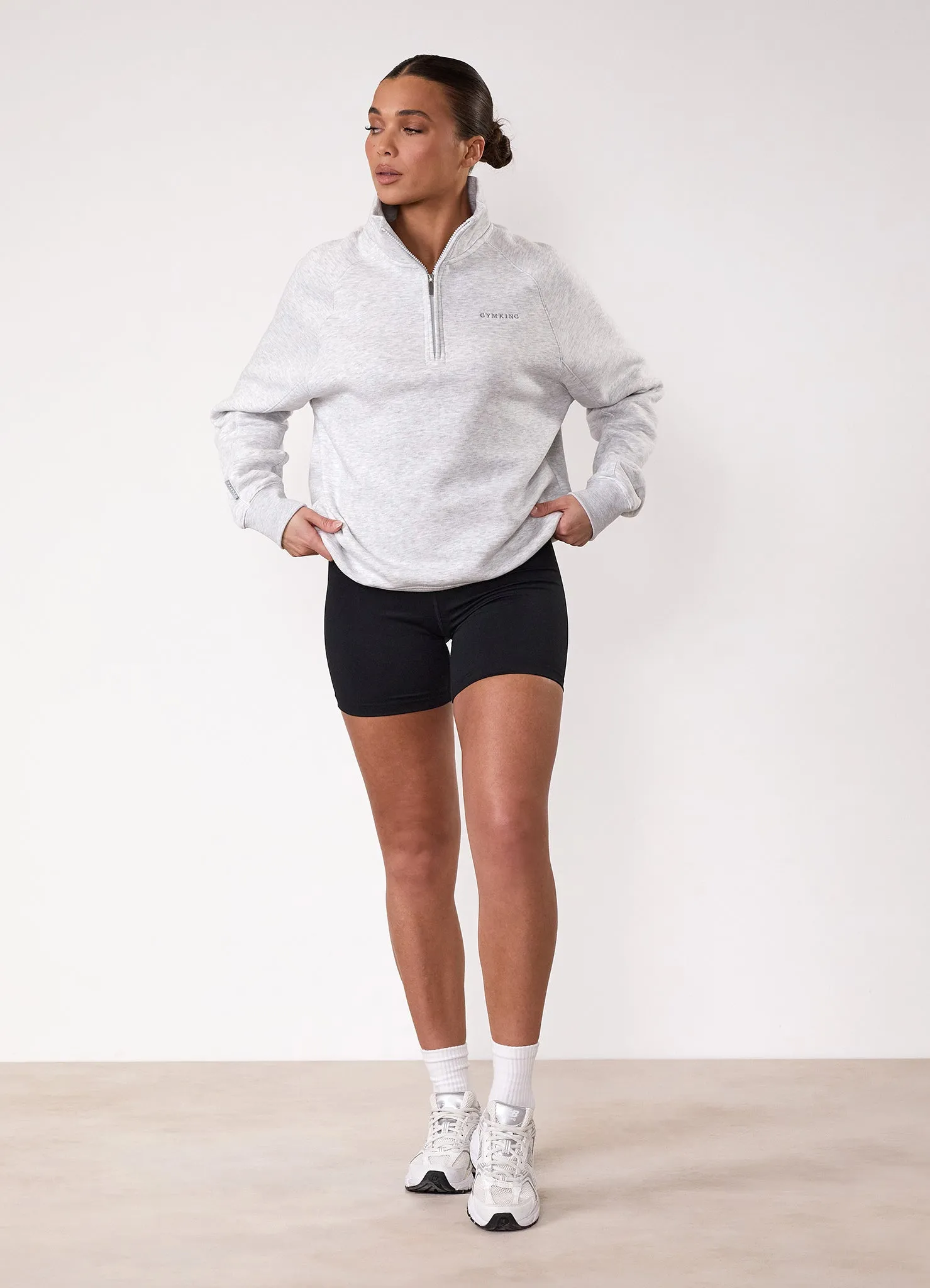 Hooded Brunch Style Gym King 365 Raglan Sleeve Funnel - Snow Marl