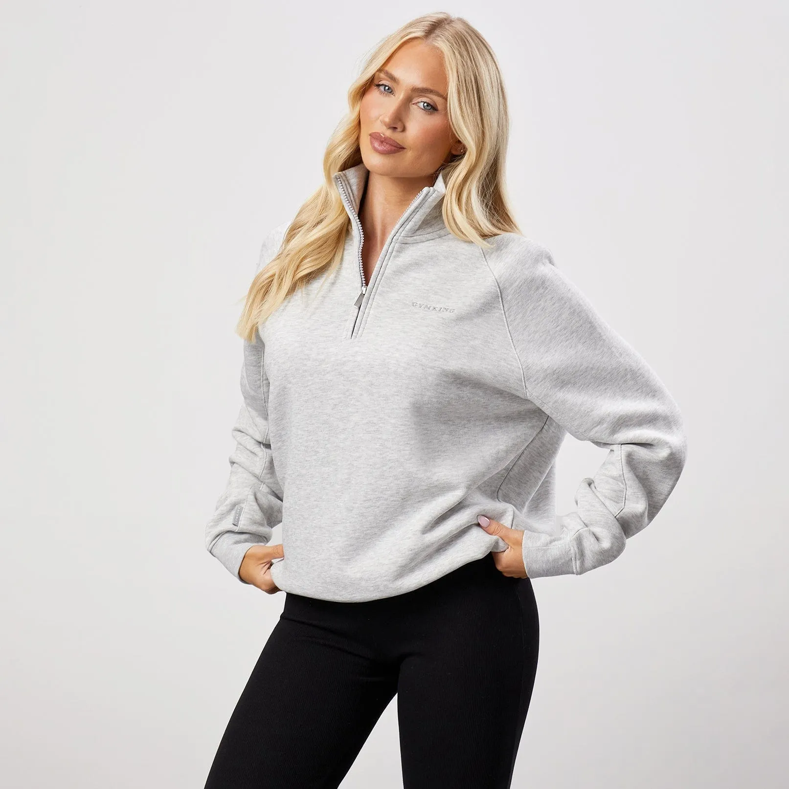 Cozy Essentials Gym King 365 Raglan Sleeve Funnel - Snow Marl