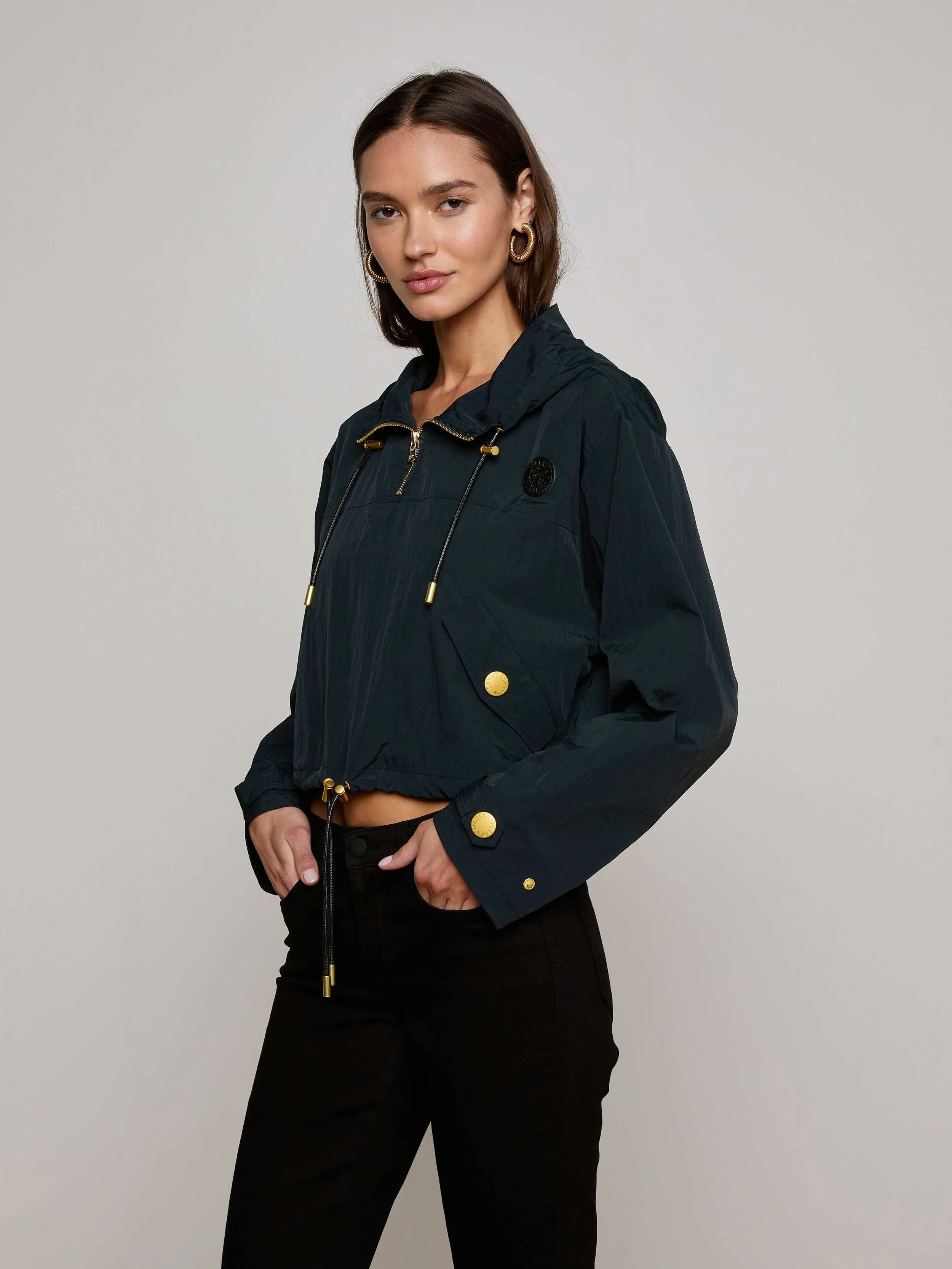 Bronwyn Cropped Windbreaker Utility Pockets
