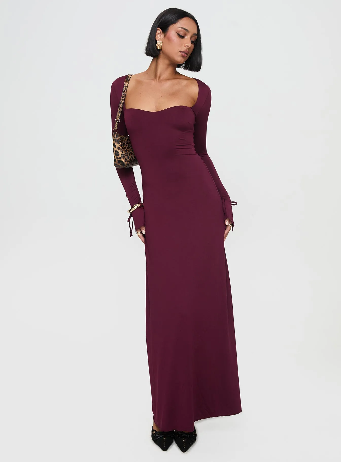 LayeredHemline Dalzine Maxi Dress Burgundy