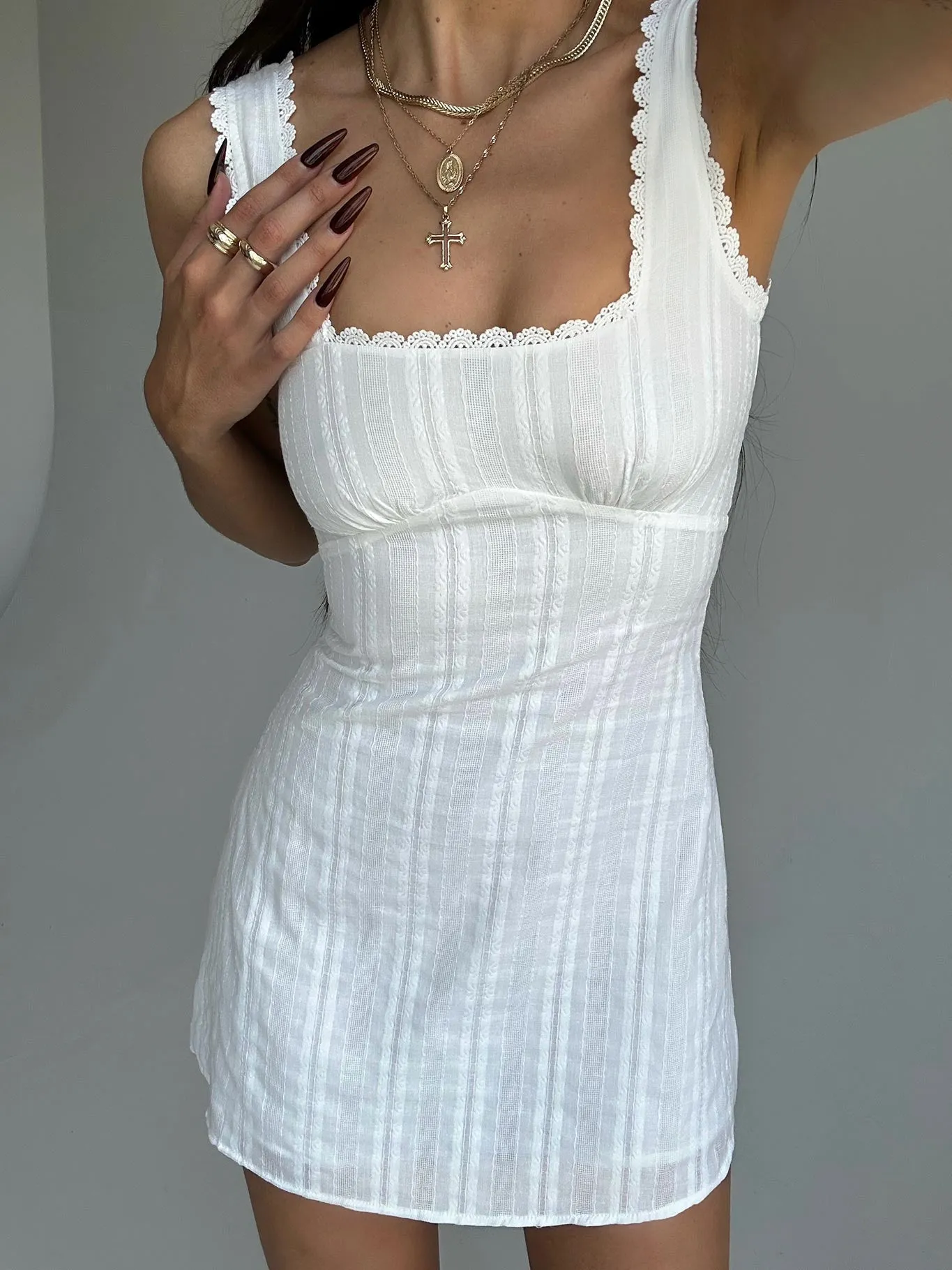 Evening Look Modern Appearance Dasha Mini Dress White Lower Impact