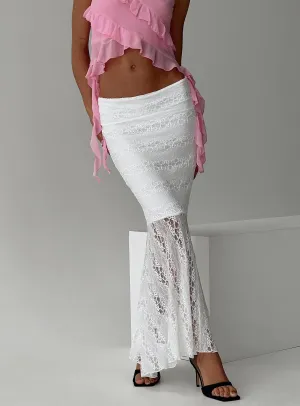Convertible Length Date Night Maxi Skirt White
