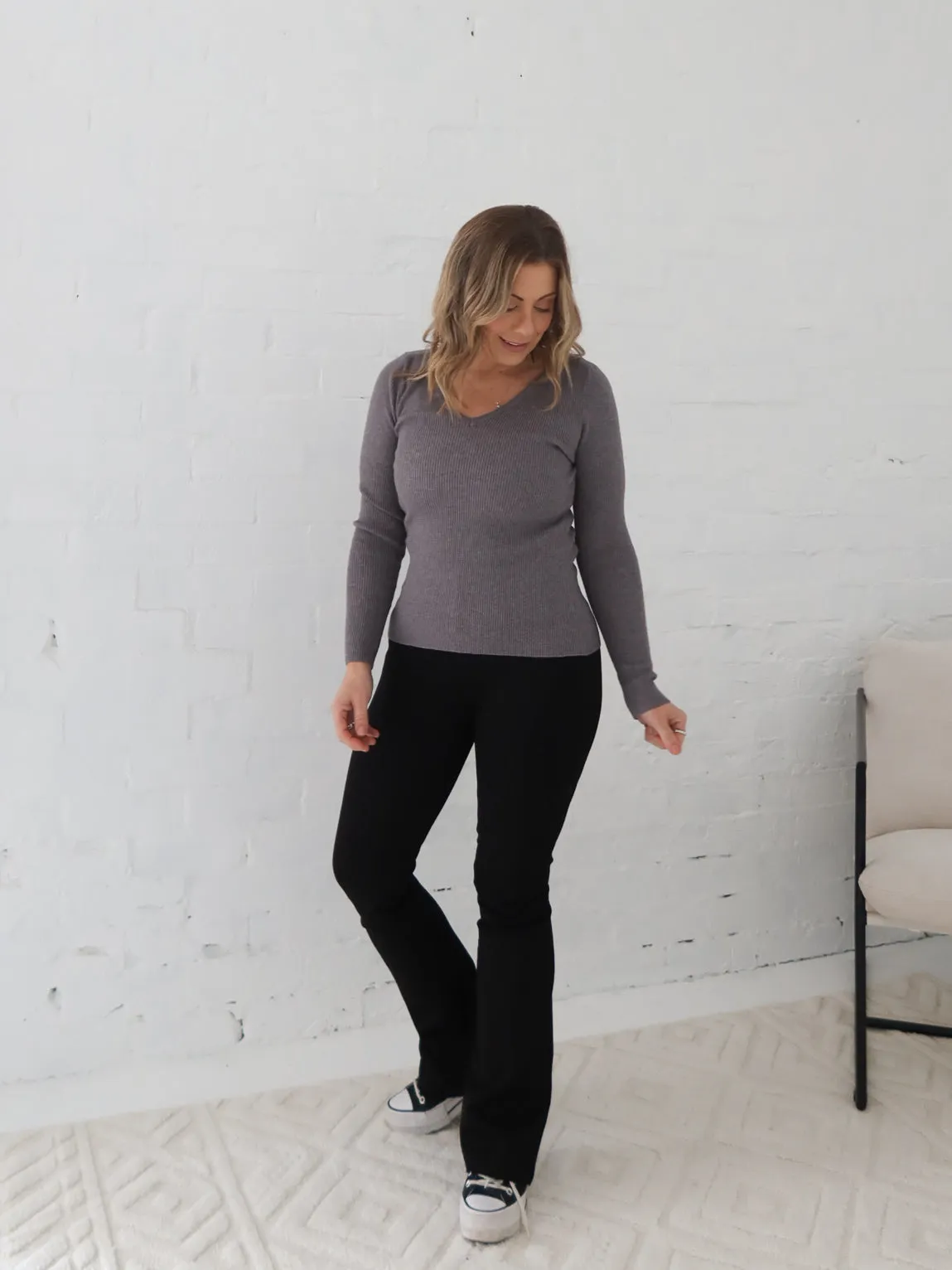 Simple Chic Dawson Knit Top - Grey