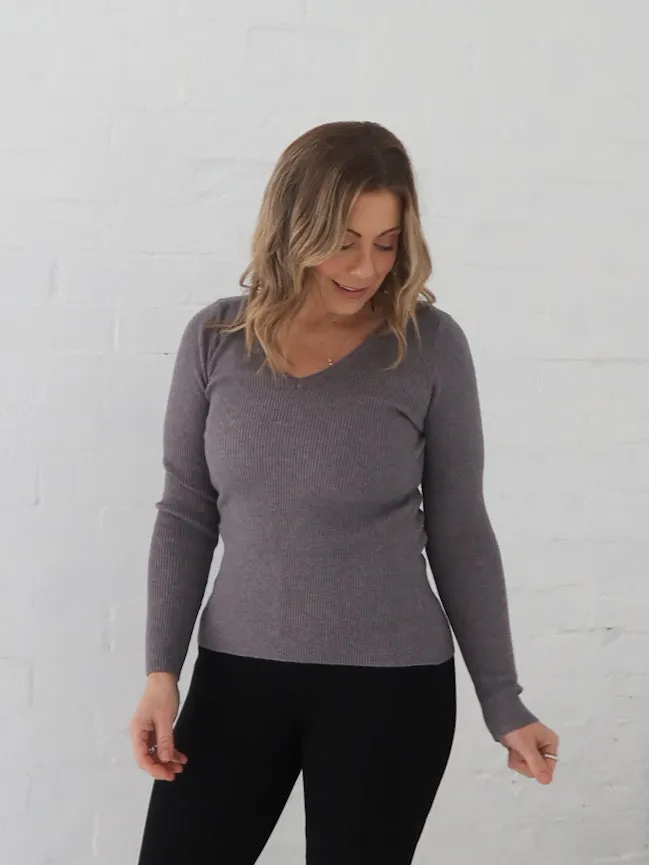 Gym clothing Dawson Knit Top - Grey