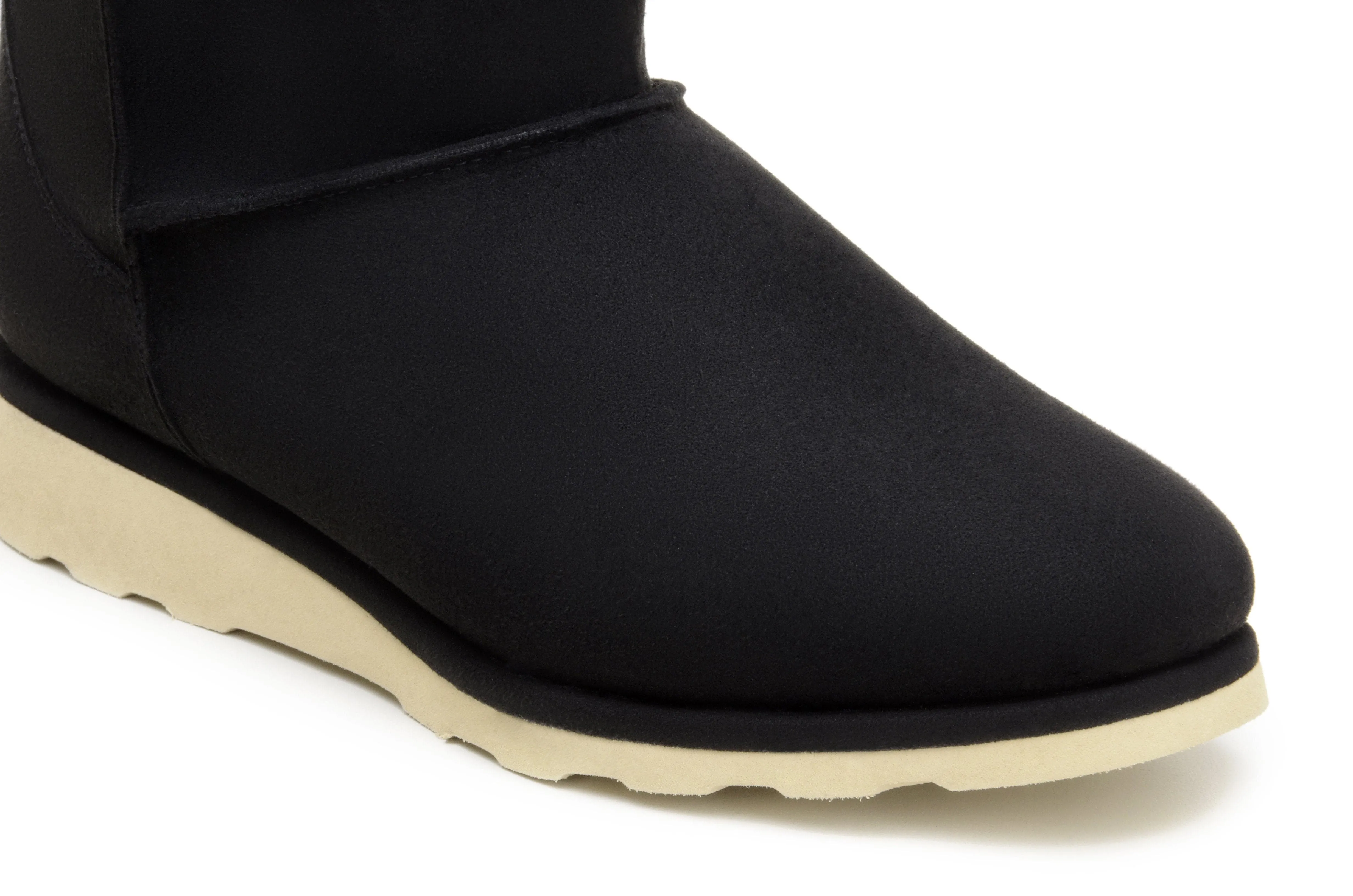 Durable Shell Work Commute 'Willow' high-quality fur-lined slipper boot - black