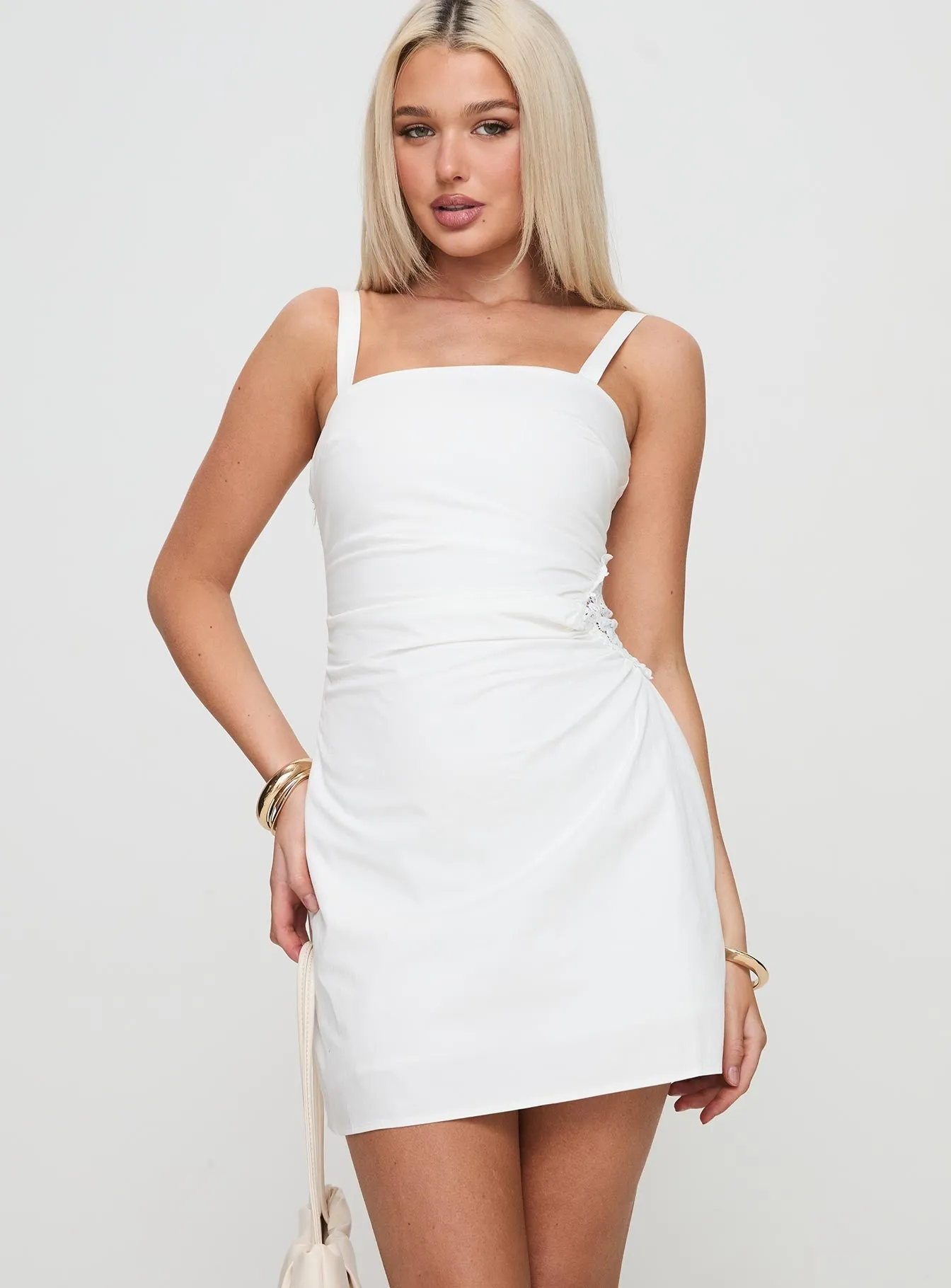Doiley Moiley Mini Dress White Refined Feel