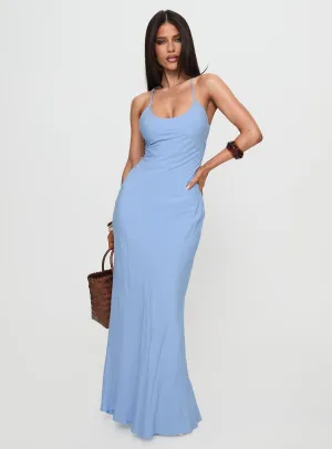 Doley Maxi Dress Blue Flattering Look Wear Soft Air