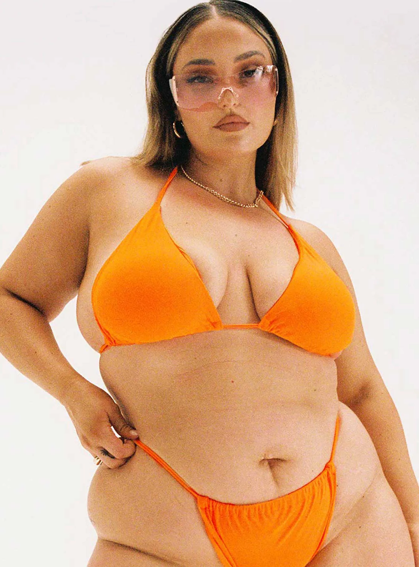 Serene Bikini Top Orange Curve Side-Tie