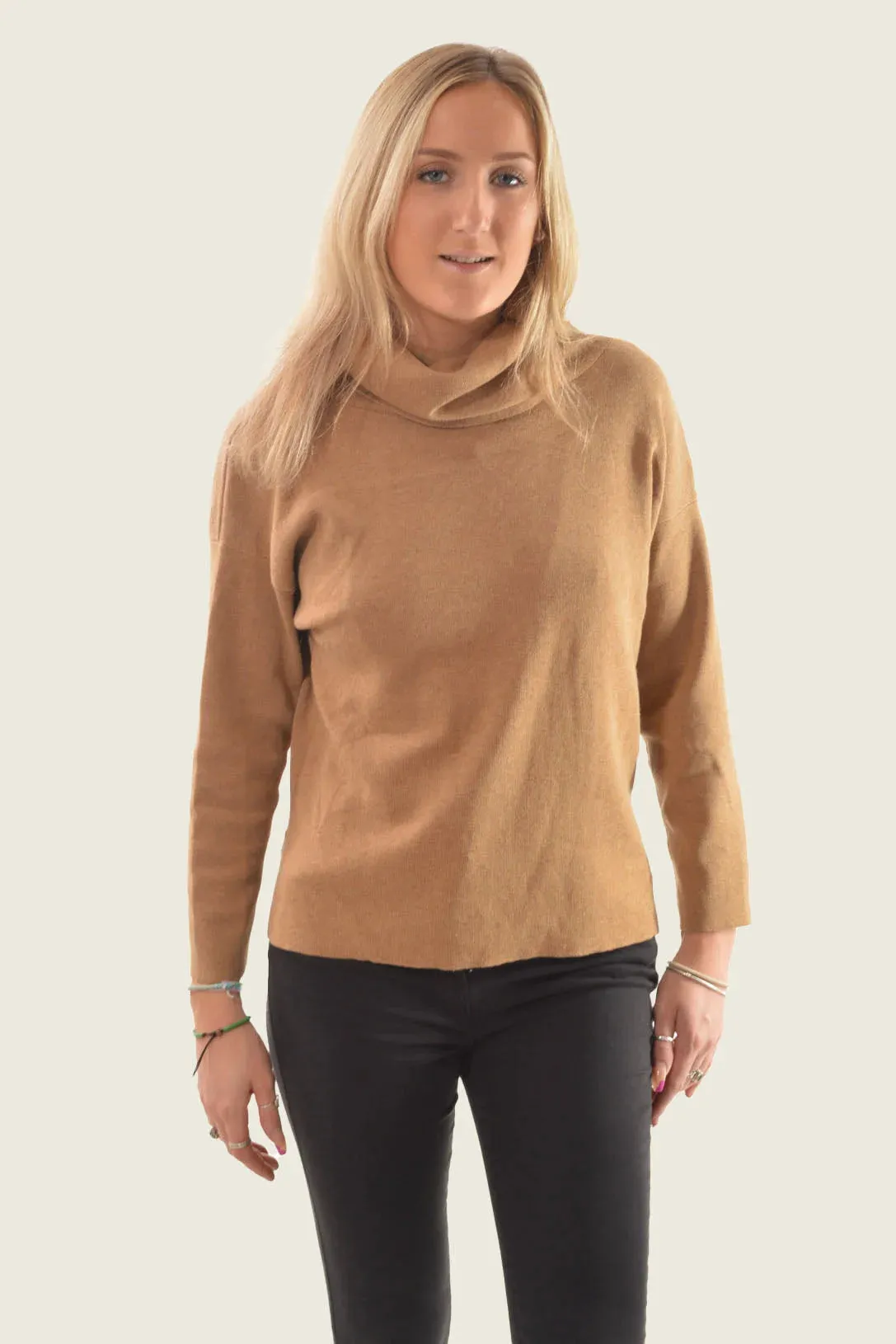 Reinforced Stress Points LowImpact Dye Cowl Neck Jumper