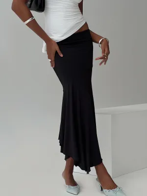 Dreamberry Maxi Skirt Black Fresh Look