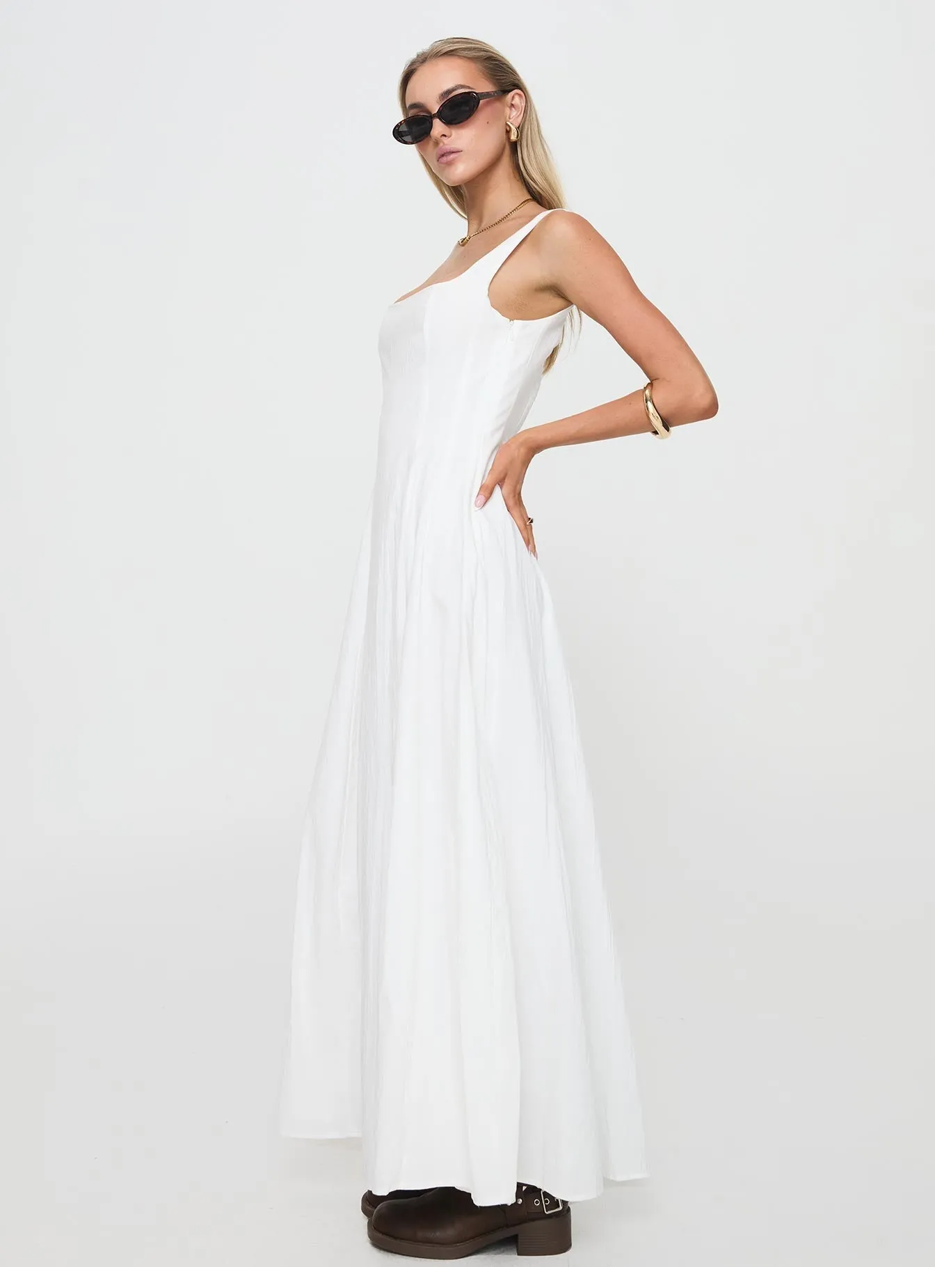 You Can Maxi Dress White Cool Tone