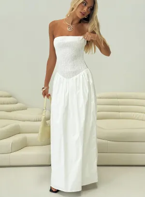 Percie Strapless Maxi Dress White Relaxing Style