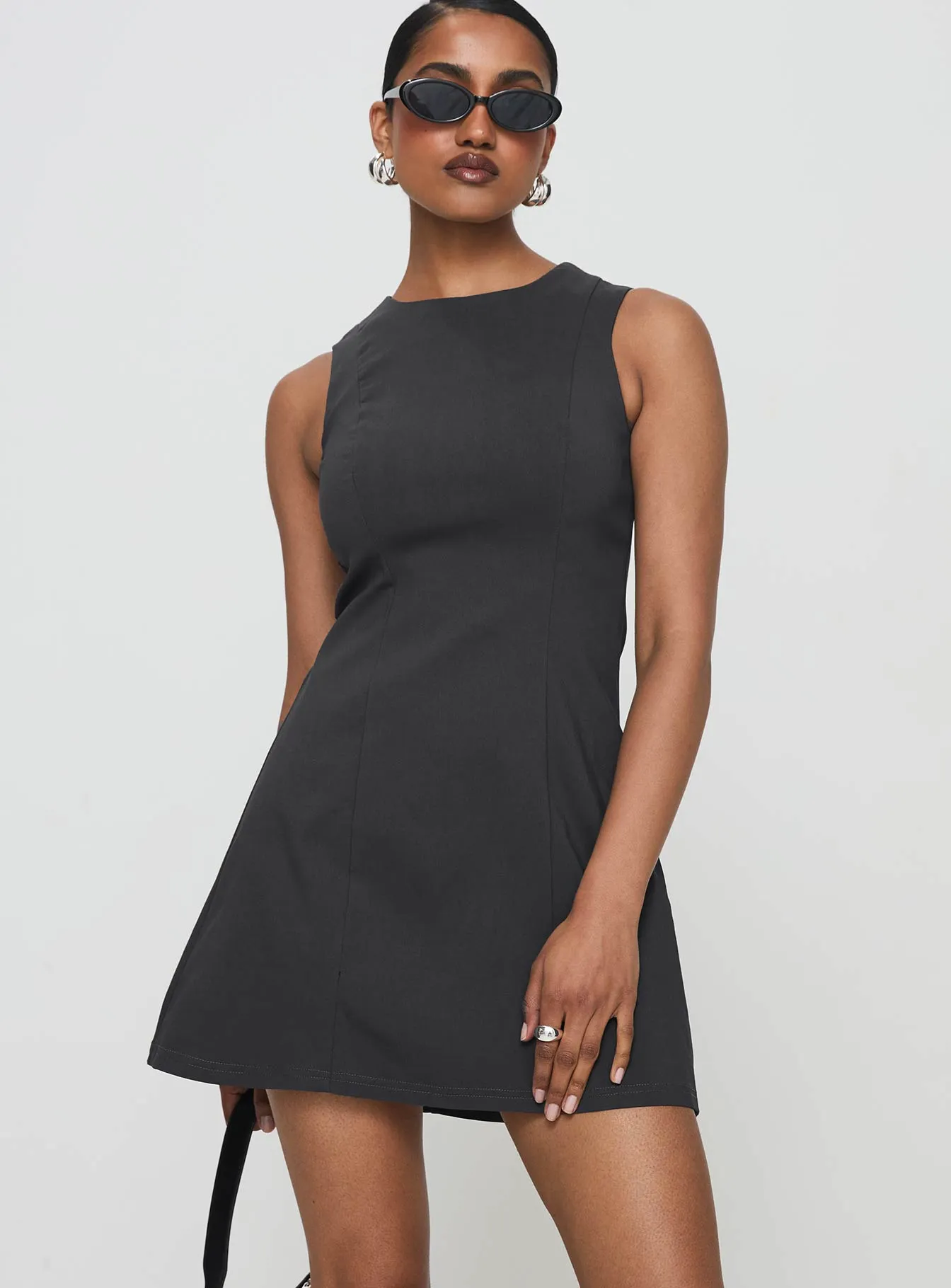 Geraldine Mini Dress Grey Fall Inspired Daily Comfort