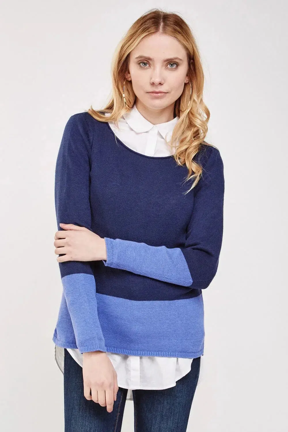 Eco Friendly Dye Roll Neck Block Colour Jumper
