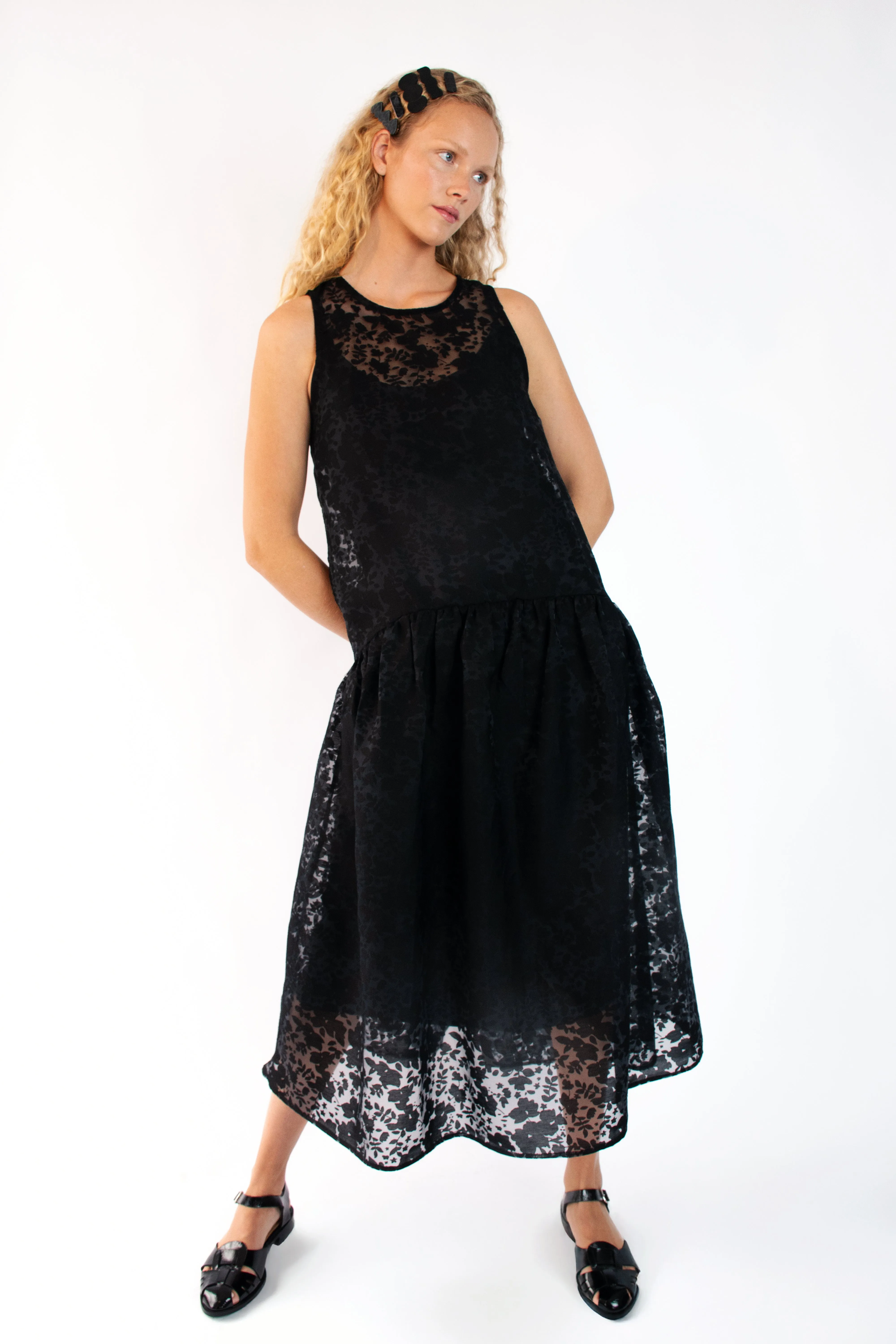 Cozy Flex Drop Waist Dress in Organza