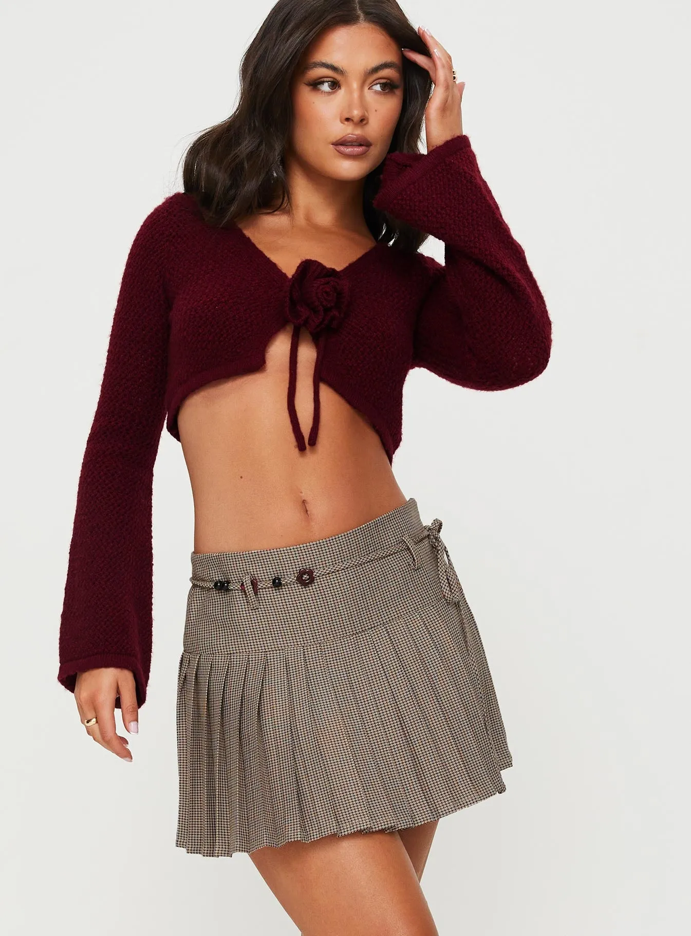 Tarnya Plaid Mini Skirt Brown Seasonal Drop