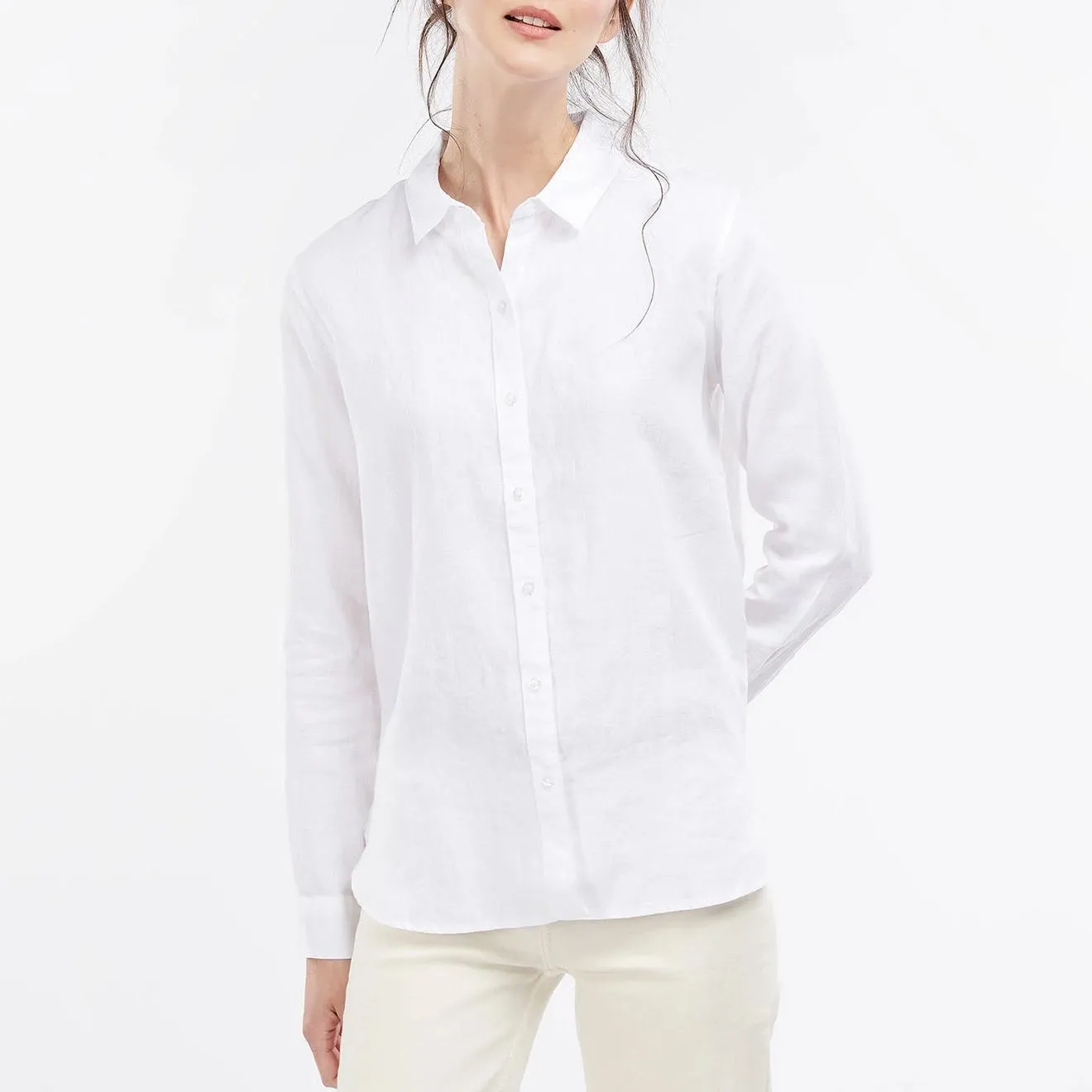 Barbour Womens Marine Relaxed Shirt White NoSlipTrims