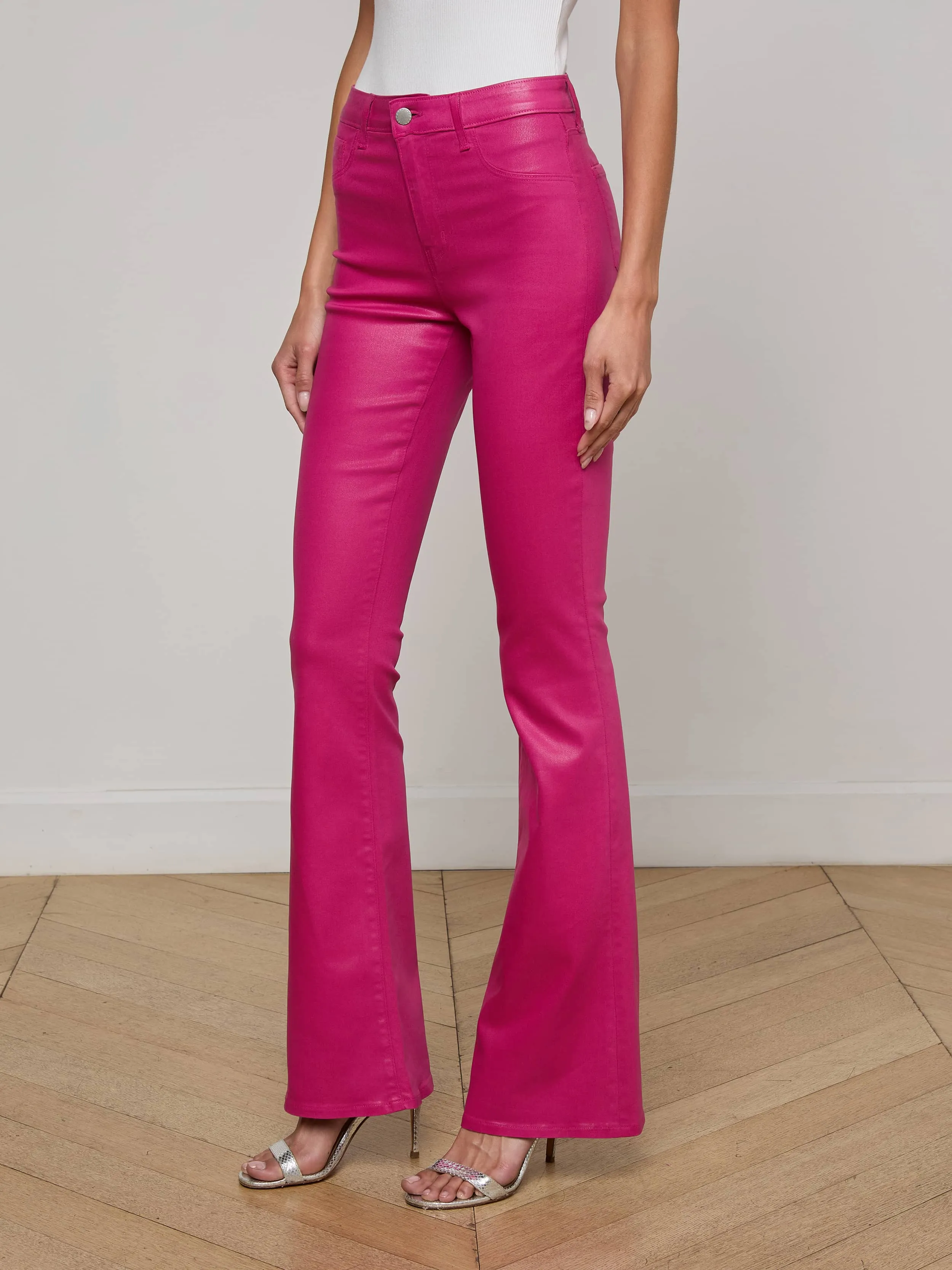 Hip Friendly Pockets Rugged Comfort Marty Coated Flare Jean