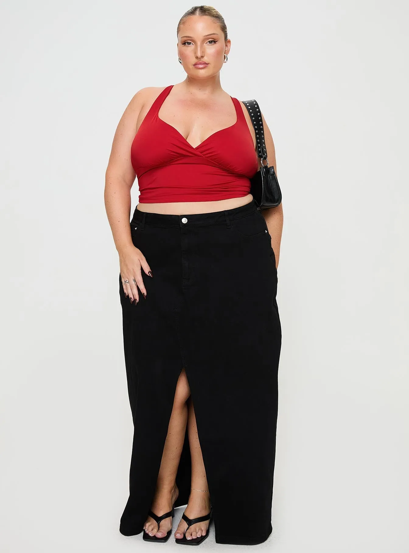 Performance Fashion Sustainable Batkins Maxi Skirt Black Curve