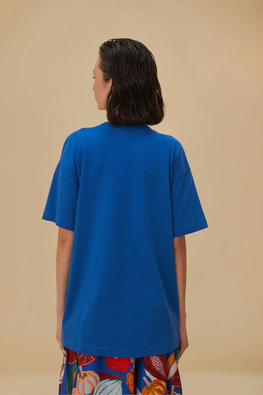 Blue Beet Farm To Table Organic Cotton T-Shirt All-Purpose Comfort Oversized Cut