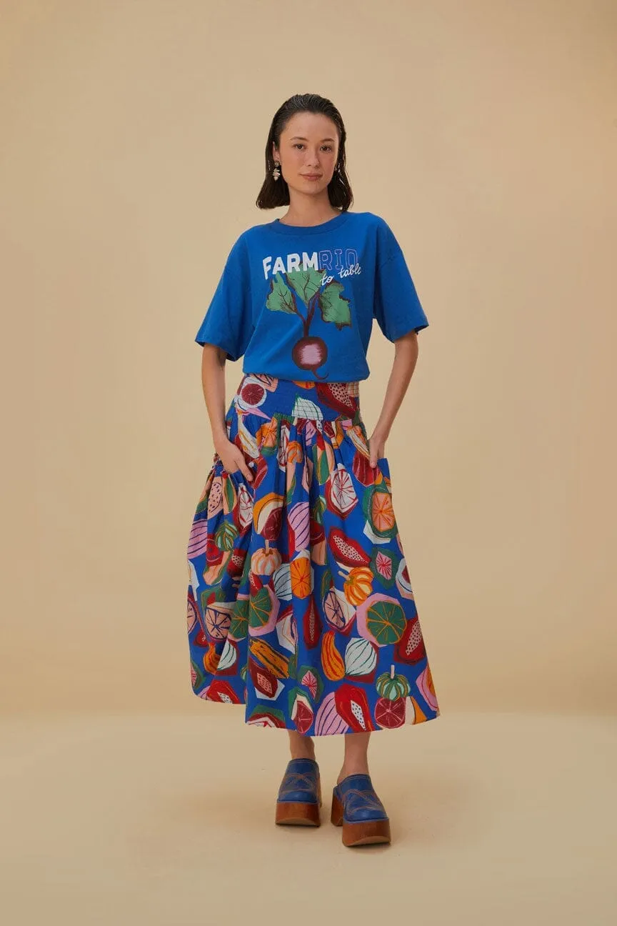 Quick Comfort Design Blue Beet Farm To Table Organic Cotton T-Shirt