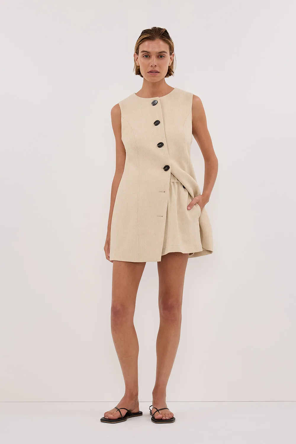 FRANKIE OAT TWEED ELASTIC SHORT corduroy shorts Comfy Cut