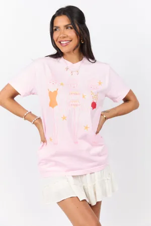 Essential Wear Swim Dolls Pink Graphic Tee