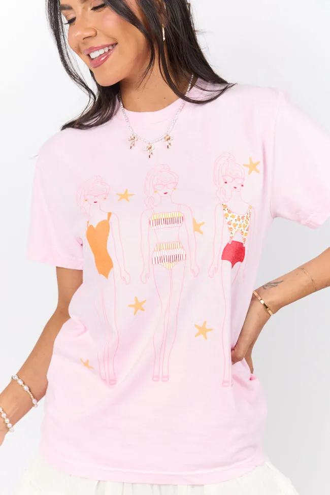Light Outfit Swim Dolls Pink Graphic Tee